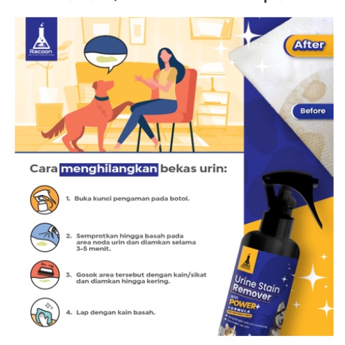 RACOON Urine Stain Remover Pembersih Noda Pipis Hewan Anjing Kucing