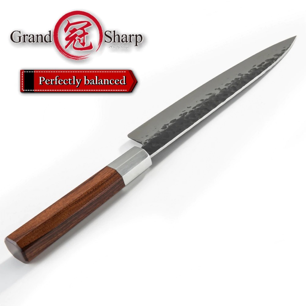 Handmade Chef Knife Japanese Kitchen Knives High Carbon Steel Gyuto Pro Slicing Cooking Tools Shopee Indonesia