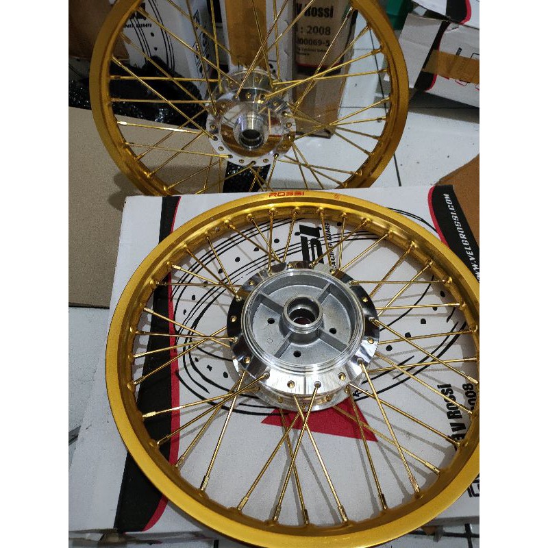 Velg Rossi Paket Motor Revo fit - SupraX125 - Revo Absolute - Velg Tromol Jari Plus Rakit Siap Pakai
