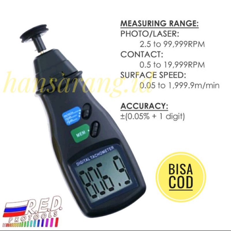 Tachometer contact &amp; non contact dt6236B dt ukur putaran RPM