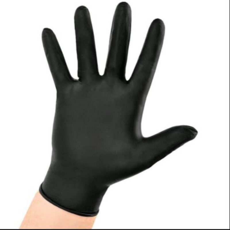 Sarung Tangan Hitam Nitrile Glove Detailing Bahan Latex Sarung Tangan Karet Medis