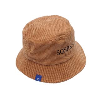 Topi Bucket Pria Wanita Bahan Corduroy Bordir Tulisan  