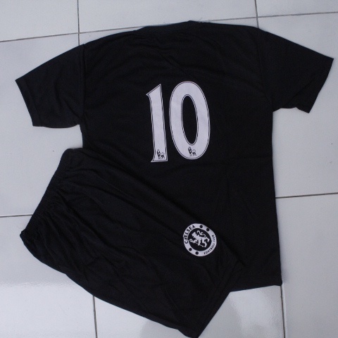 SETELAN BAJU BOLA ANAK CELSEA HITAM USIA 0-10THN