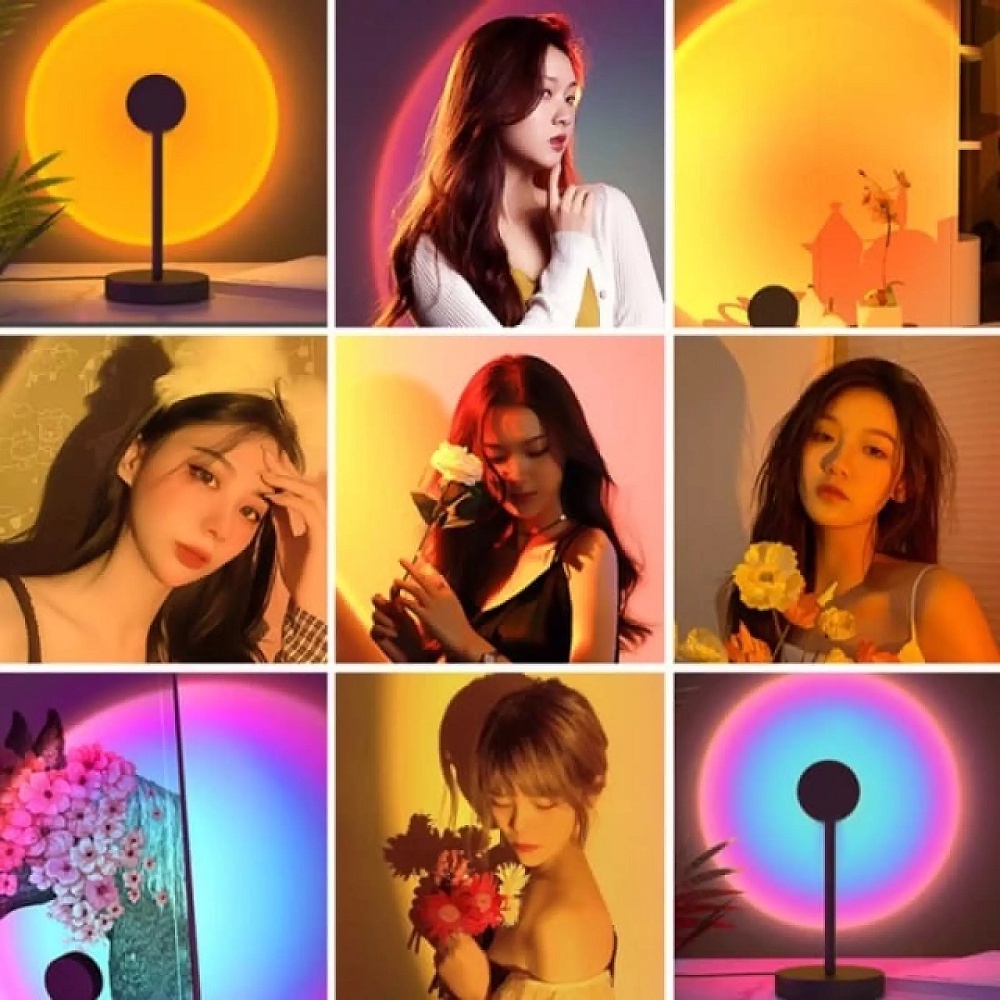 LAMPU SUNSET EFEK MATAHARI / LAMPU TIDUR / LED SUNSET MATAHARI / lampu sorot SUNSET