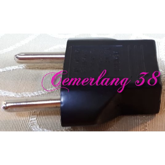 Over Steker Gepeng ke Bulat Converter Flat Round Plug Konversi Pipih