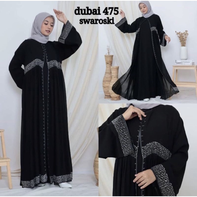 GAMIS ABAYA SYAR’I DUBAI 475 SWAROVSKY CANTIK MURAH COD