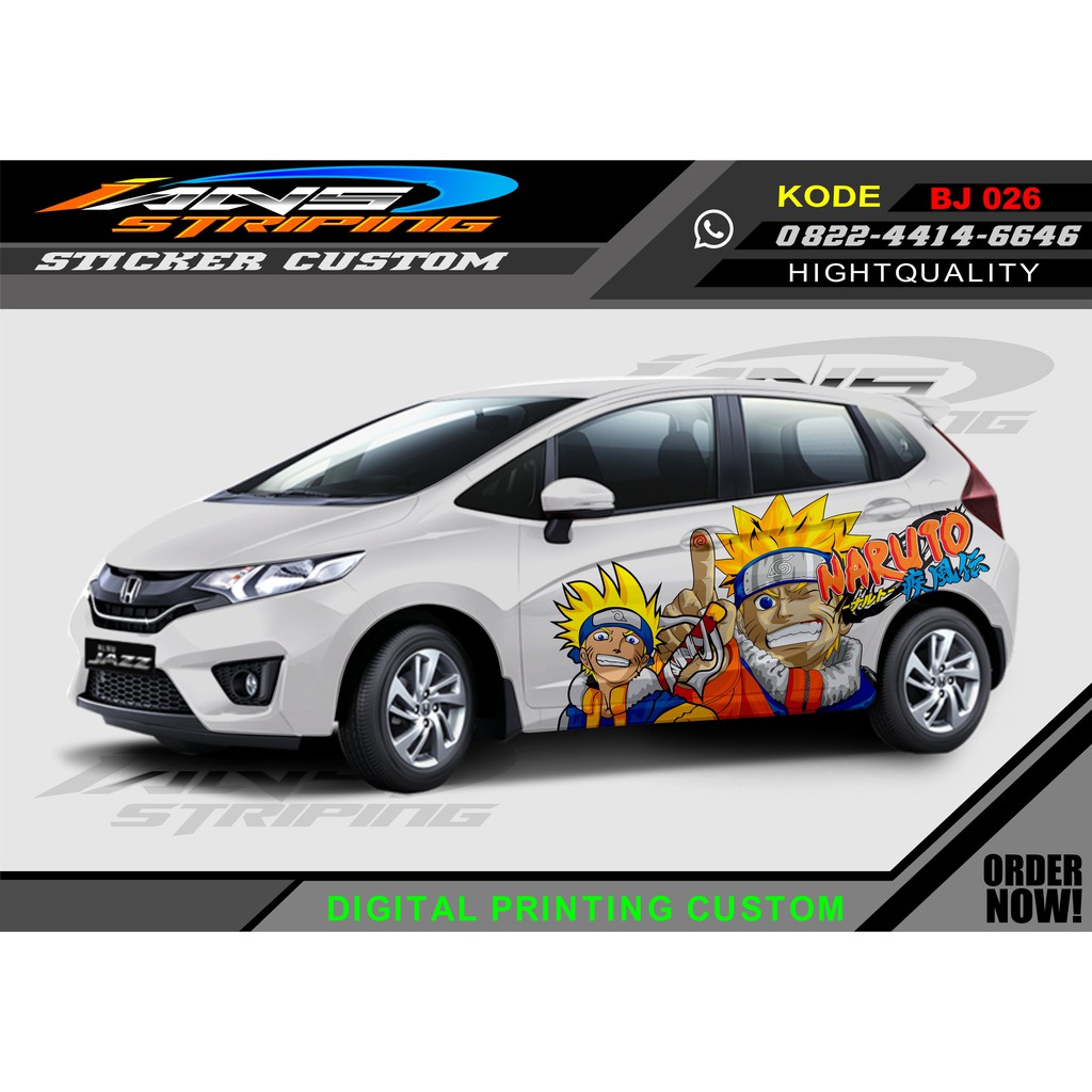 STICKER VARIASI MOBIL NARUTO/ DECAL STICKER MOBIL JAZZ, BRIO, AGYA, AYLA, DLL