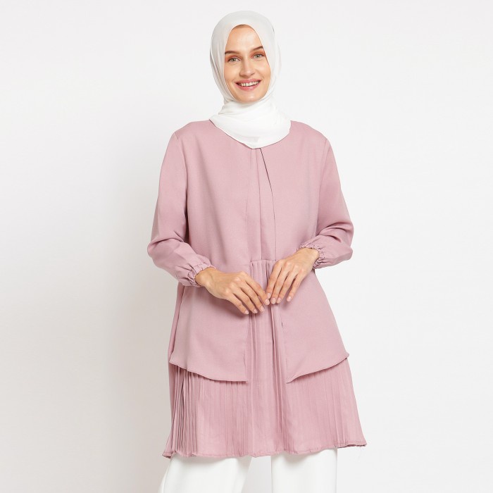 Tunik Wanita Rayon Rempel Simple Corak Katun Jumbo K5O6 Bordir Nyaman Casual Panjang Rajut Murah Ter
