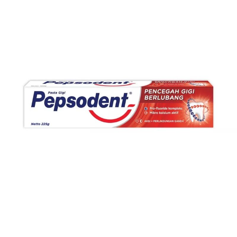 PEPSODENT Pasta Gigi Pencegah Gigi Berlubang 75gr / 190gr / 225gr Gratis Sikat Gigi