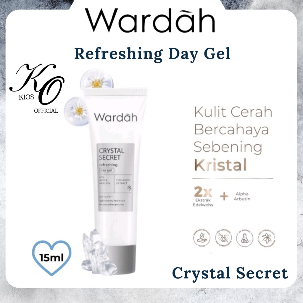 Wardah Crystal Secret Refreshing Day Gel 15ml | Pelembab Wajah