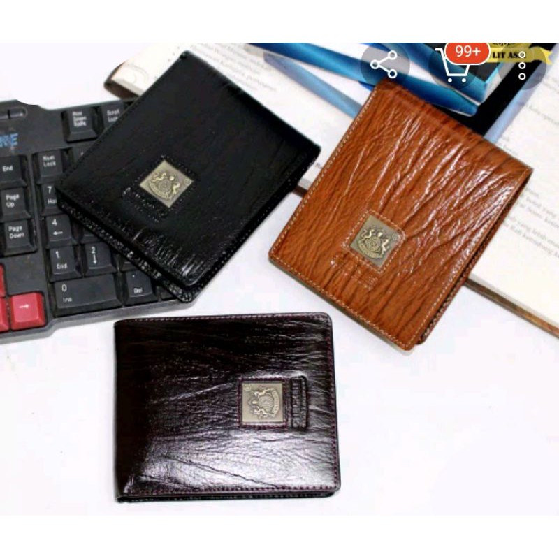 Dompet Pria Kulit Asli 100% Serat Kayu