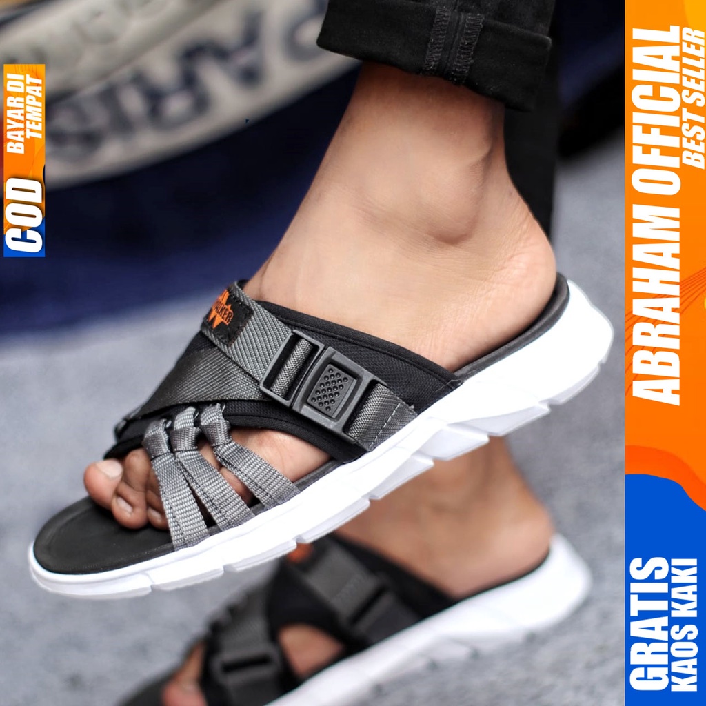 ABRAHAM BIAS Sandal Slide Pria Sendal Slop Cowok Distro Terbaru