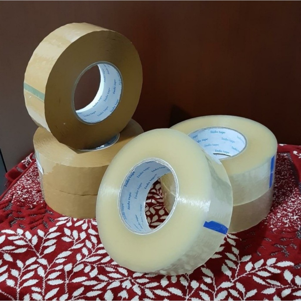 

LAKBAN UKURAN 45MM X 300METERWARNA BENING ATAU COKLAT - INDO TAPE - KUALITAS DAIMARU