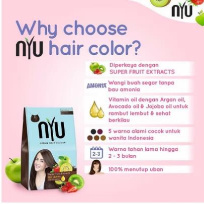 * NCC * Nyu Hair Color Pewarna Semir Rambut No Amonia Long Lasting Colour Permanen