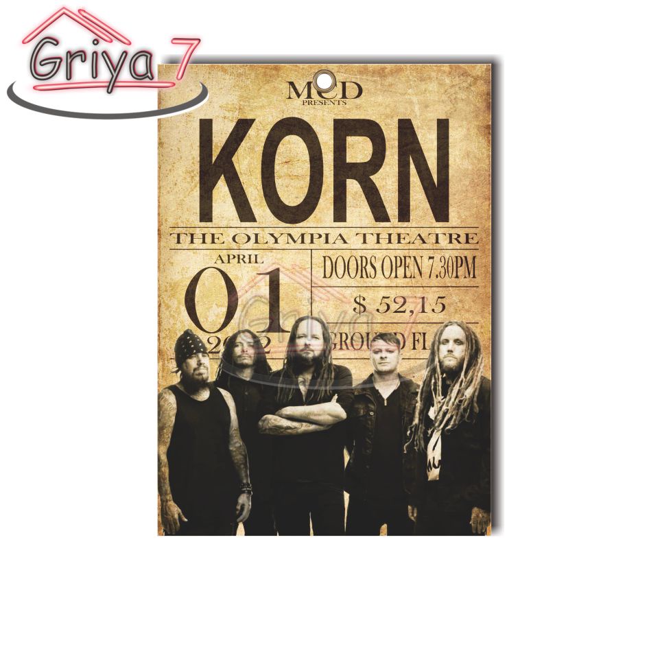 KORN HIASAN DINDING POSTER BAND ROCK METAL RETRO  KLASIK  CLASSIC DEKORASI DINDING