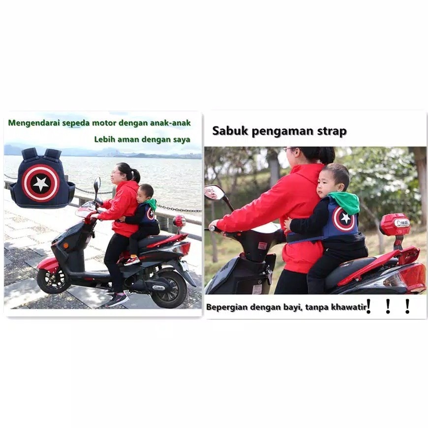 Sabuk Boncengan Motor Anak Depan/Belakang - Safety Belt untuk Anak