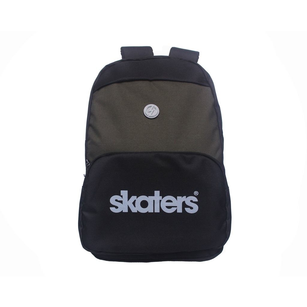 TAS RANSEL LAPTOP SKATERS VG033 HITAM-HIJAU OLIVE