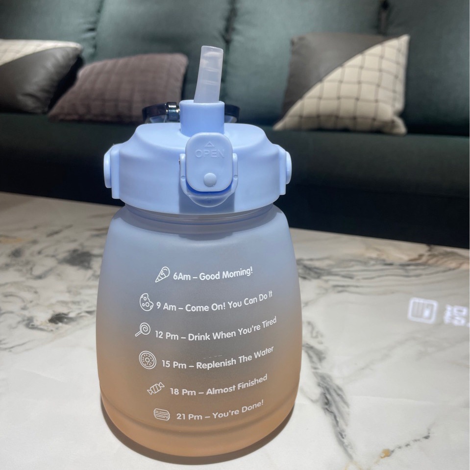 WJ0090 Botol Minum 1.3 Liter Rainbow Motivasi Kapasitas 1300ML