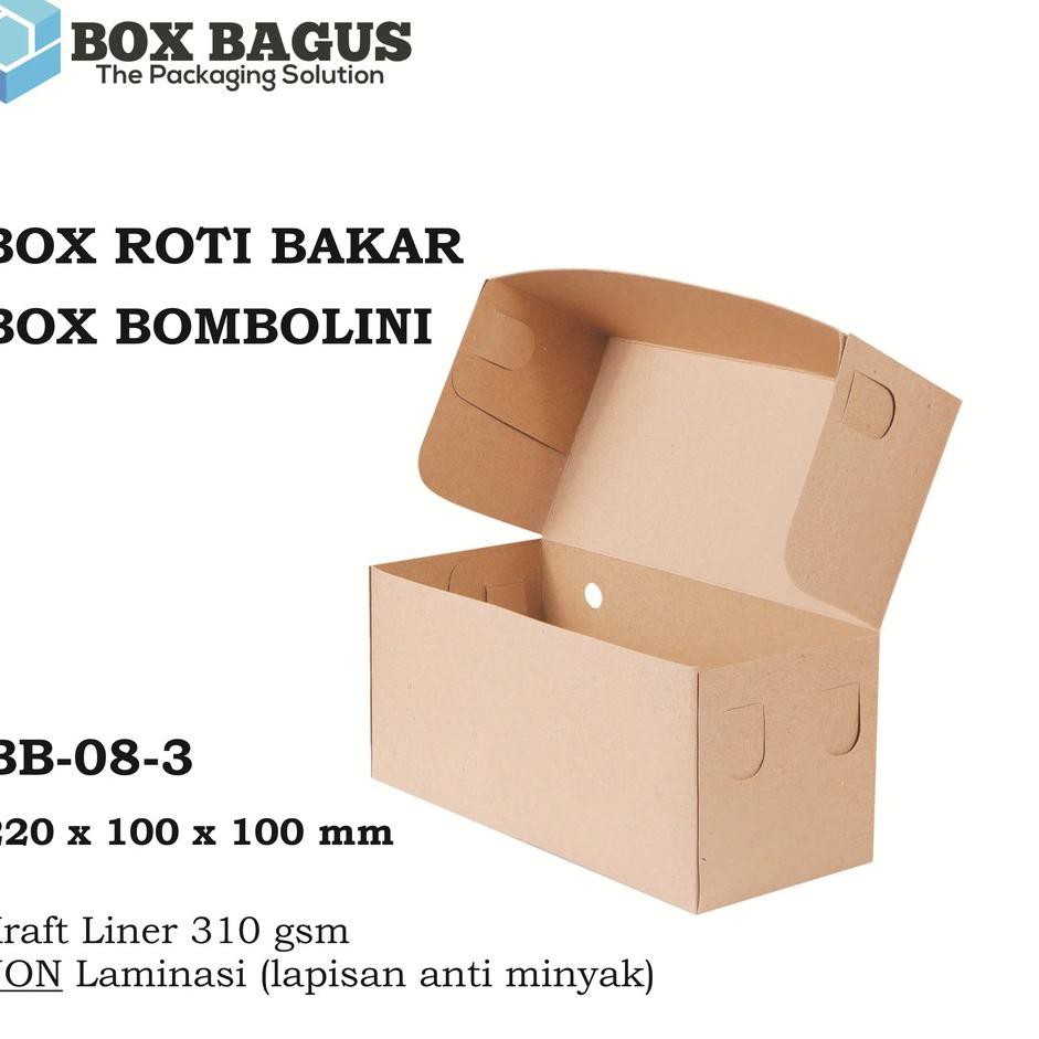 

N0R BOX DUS KARDUS KOTAK ROTI BAKAR DONAT BOMBOLINI BOLU 22x10x10 cm KRAFT 310 g (1 pack = 25 pcs) ⁂