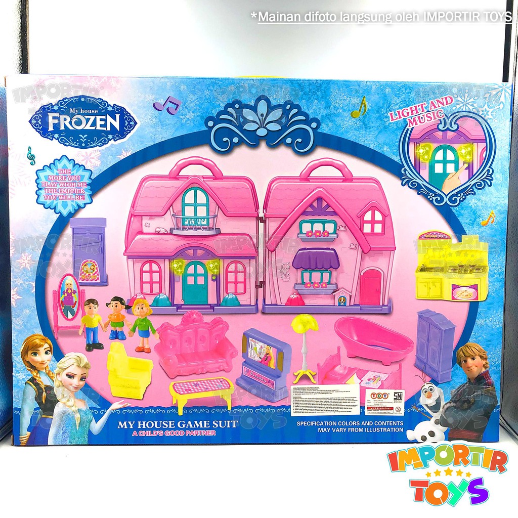 Mainan Rumah VILLA ANAK FROZEN + AKSESORIS IMPORTIR TOYS