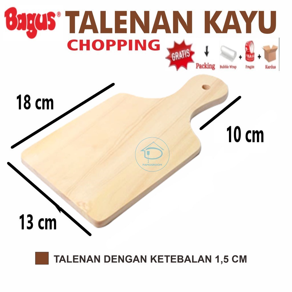Talenan Kayu Gagang Ukuran Kecil Wood Chopping Board Alas Potong Multifungsi Talenan Kayu Tebal Murah