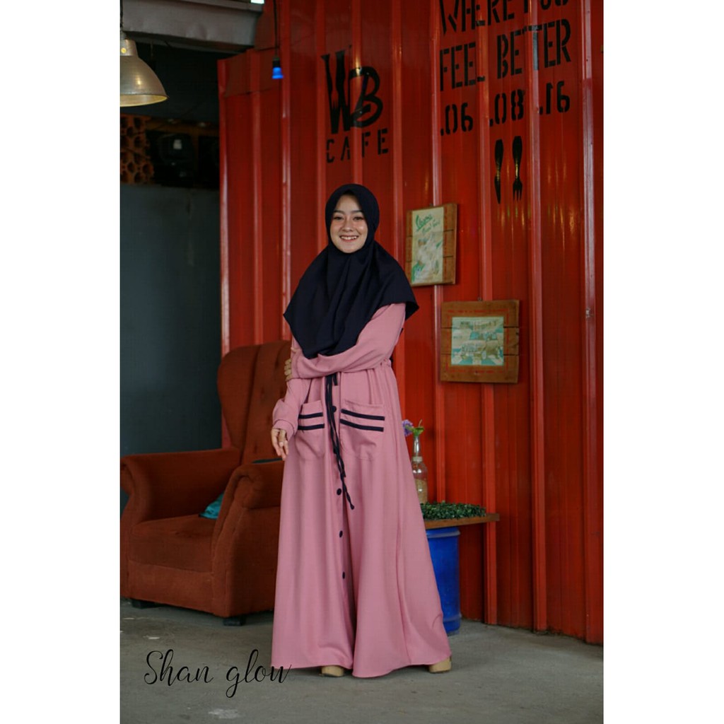 Gamis remaja casual syari Itycrepe set bergo maryam GLADIS by Shan glow jilbab hijab hijaber ootd