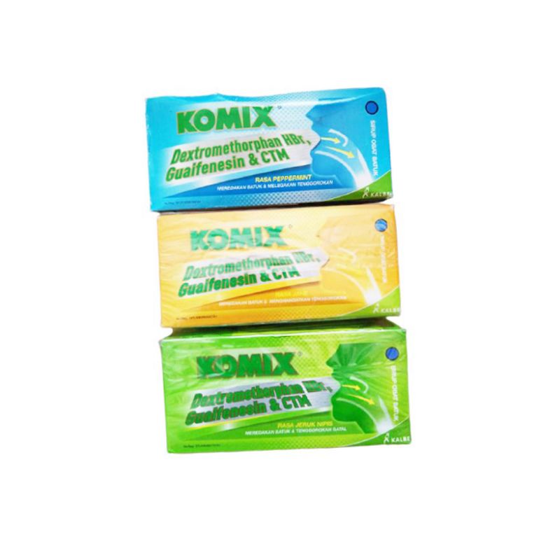 KOMIX ALL VARIANT / Obat Batuk Cair / Melegakan Tenggorokan / Peppermint , Jeruk Nipis, Jahe - 1 box