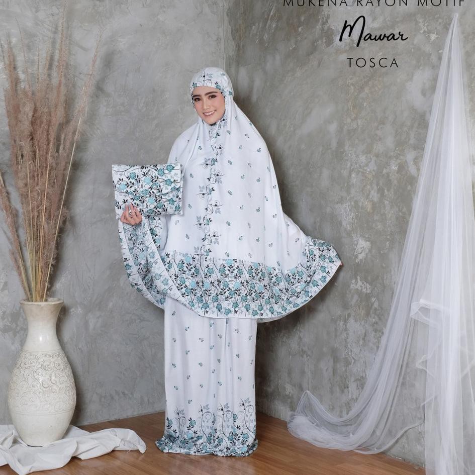 Special Price - [ TMT ] MUKENA MAWAR | MUKENA RAYON BALI PUTIH MOTIF BUNGA MAWAR