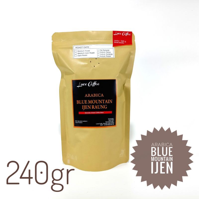 

Kopi Arabica Blue Mountain Ijen 240gr - Biji atau Bubuk - Luce coffee
