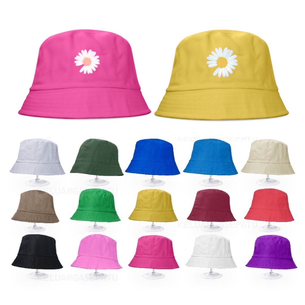 TOPI BUCKET HAT ANAK USIA 2-11 TAHUN MOTIF POLOS DAN KARAKTER LOGO