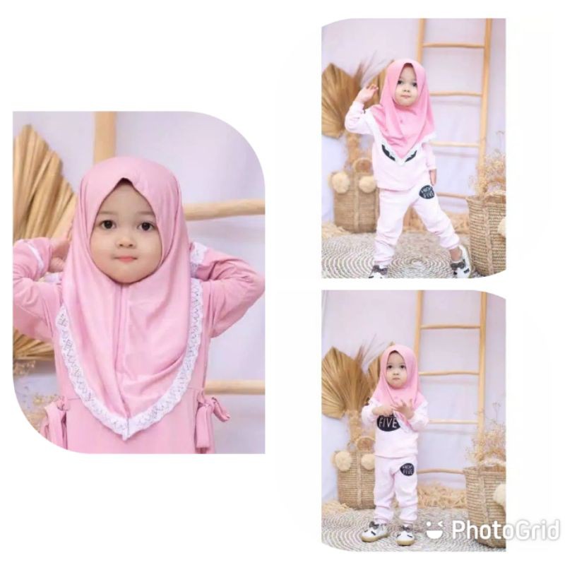 Jilbab Anisa Renda Anak bayi Instan 0-3 Tahun Bahan Lembut Adem | Hijab baby sekolah Tk newborn lucu Premium kekinian | Kerudung Perempuan Sd Terbaru 6-12 Bulan