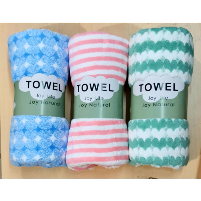 1 Pcs Handuk Towel Joy Life / Textile Boutique Kotak,Love,salur size 70x140 / 50x100