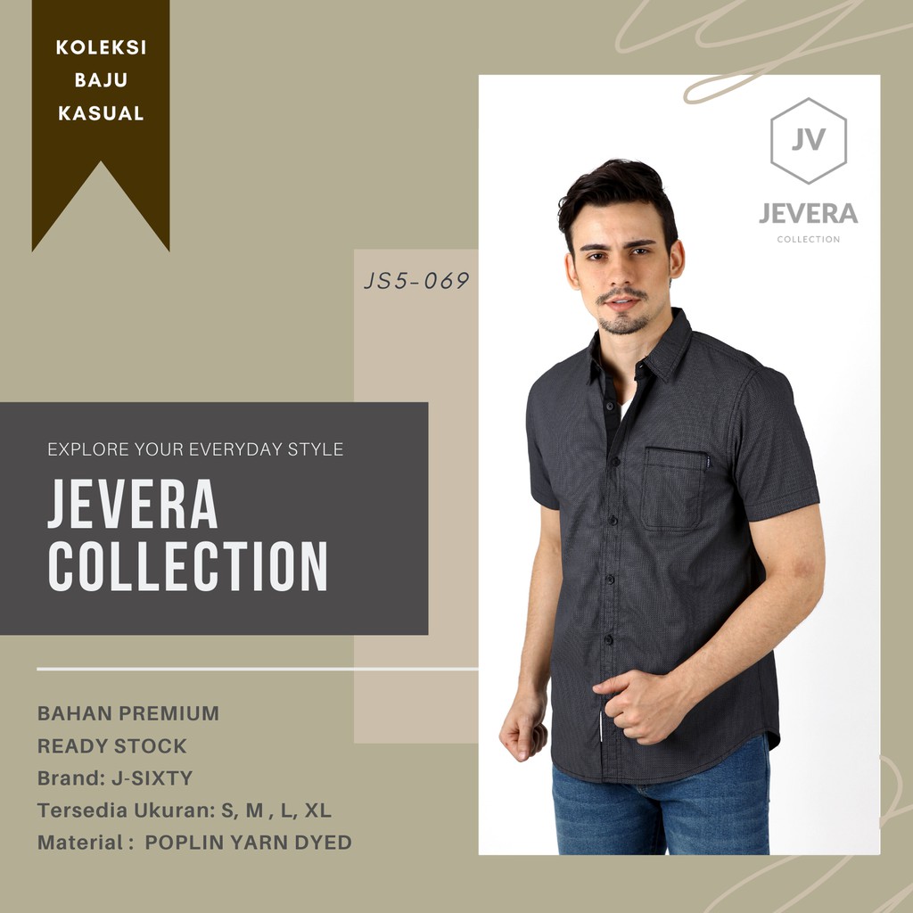 Kemeja Distro Cowo J-Sixty lengan pendek JS5-069