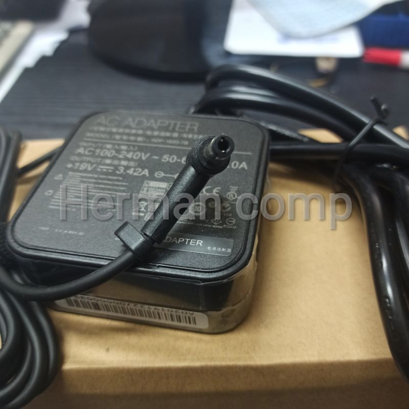 Original Adaptor ASUS 19V 3.42A DC 5.5x2.5mm Kotak + Kabel power