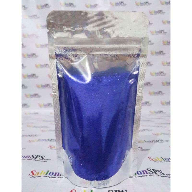 BUBUK GLITER ROYAL BLUE GLITTER POWDER 100gr ZIP LOCK