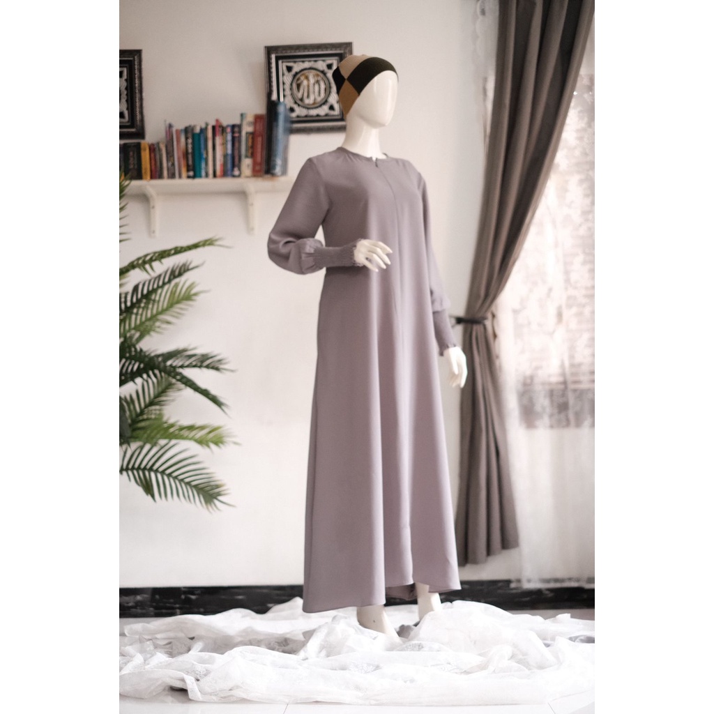 Gamis Adzkia Warna Abu-abu | Gamis Adzkia Set Warna Abu-abu | Adzkia Set | Gamis Adzkia Set | Gamis 