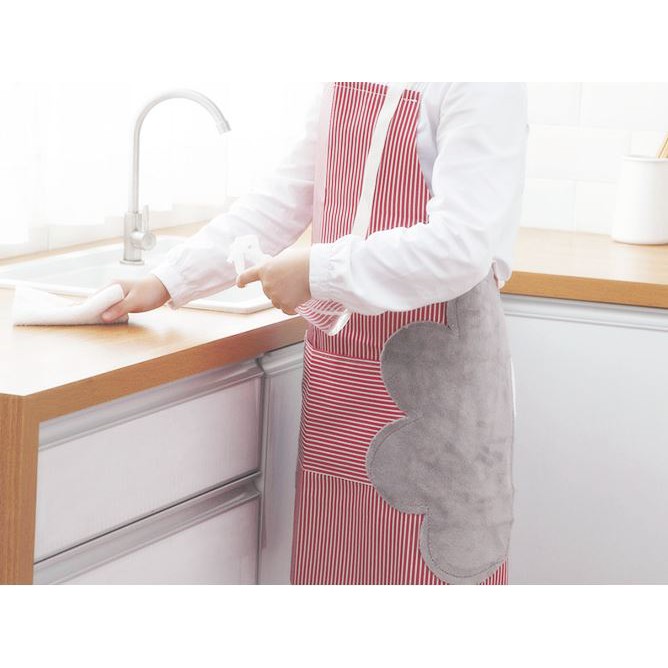 Apron Masak Celemek Dapur Anti Air Waterproof Korean Strip Style