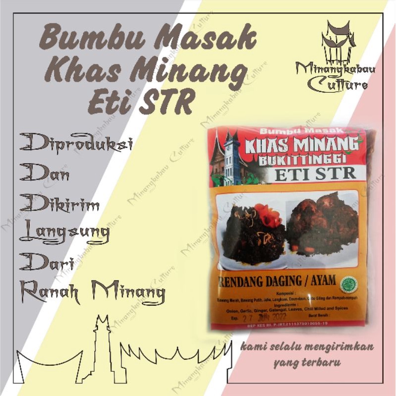 

Bumbu masakan Minang Eti STR BUMBU RENDANG DAGING/AYAM khas Sumatra Barat, khas rumah makan Padang