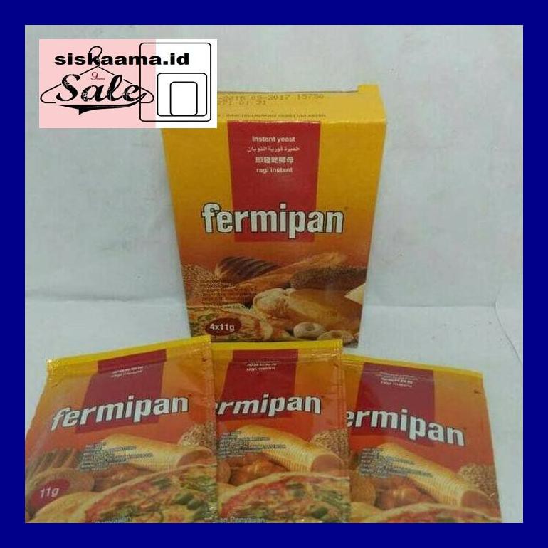 

A40D0Yh Fermipan, Ragi, Yeast Kemasan Box 4X11Gram (4Pcs) D50Tr40V