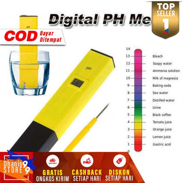 Tester PH Air Minum/Akuarium Alat Ukur Uji PH Meter Aquarium Digital Murah