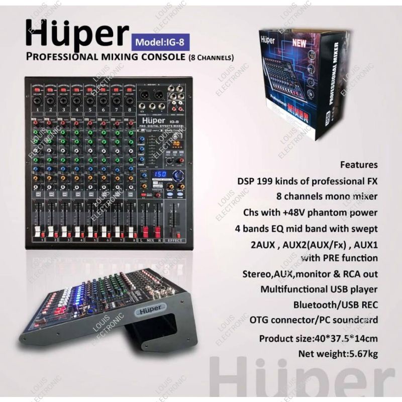 Mixer Audio HUPER IG8 IG 8 IG-8 8 Channel ORIGINAL