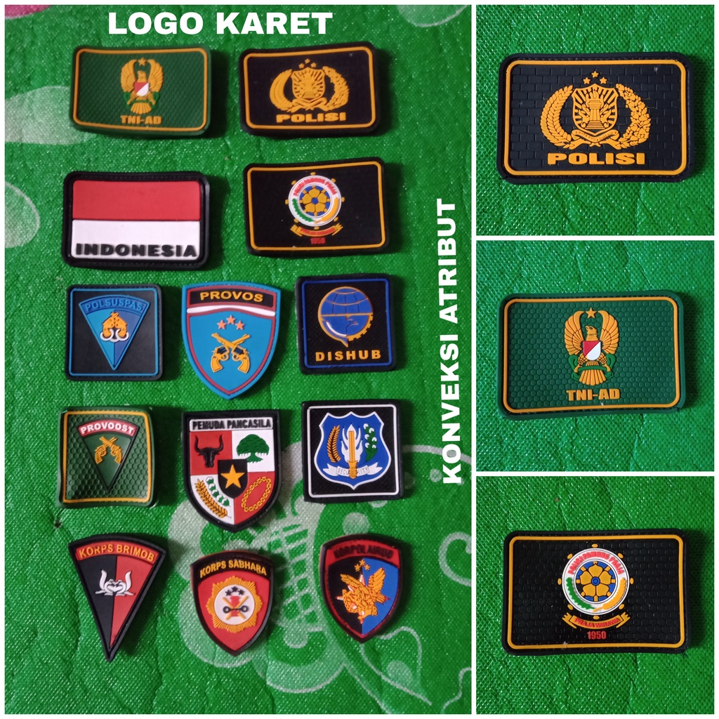 patch rubber logo karet security polisi tni bendera merah putih satpol pp dishub provos brimob sabha