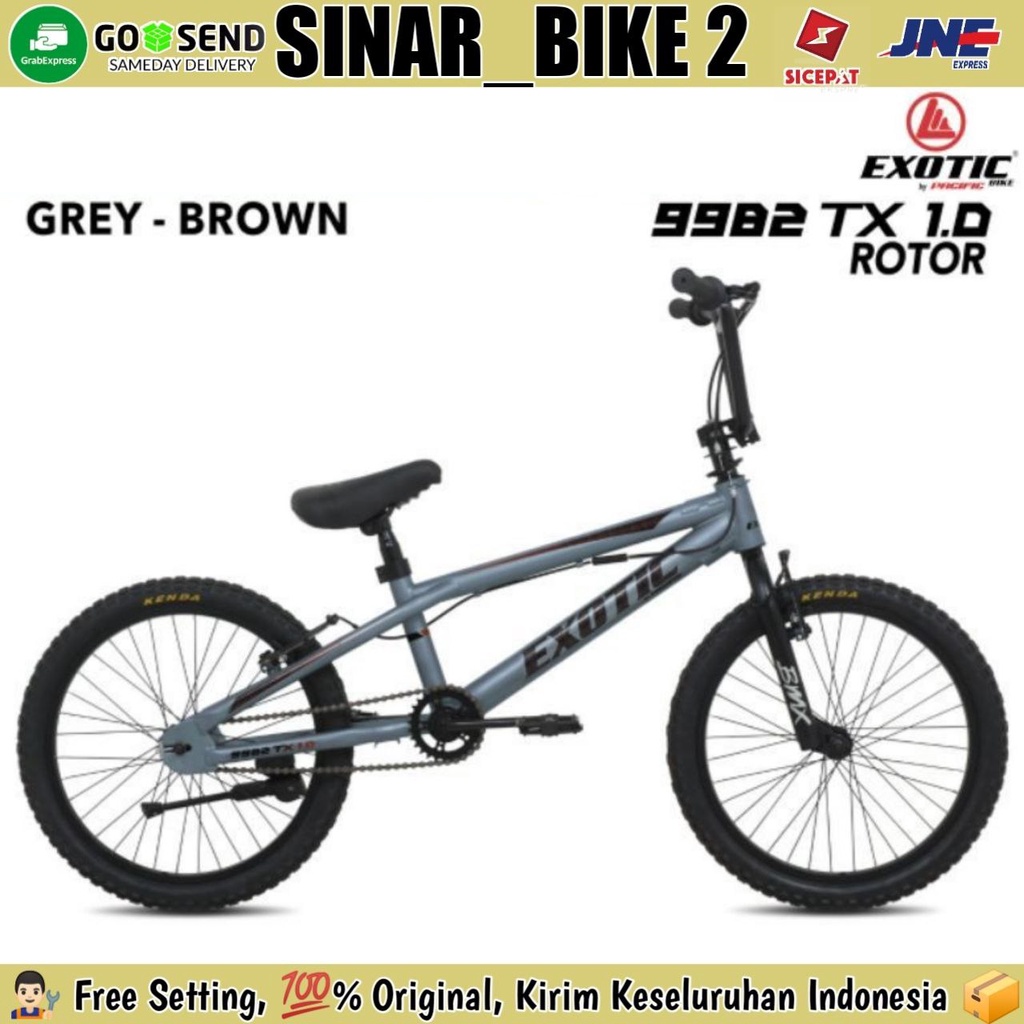 Sepeda BMX 20 Inch EXOTIC ET 9982 TX 1.0 Ban 2.125 Tanpa Rotor &amp; Rotor