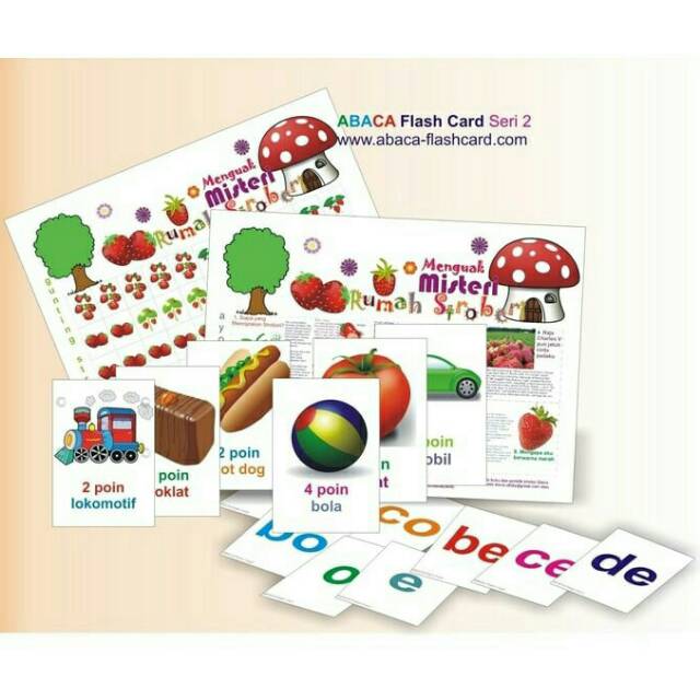 NEWAbaca Flashcard Seri 2 Flash Card Membaca Seri 2 Buku Kartu Bayi Belajar Membaca Buku