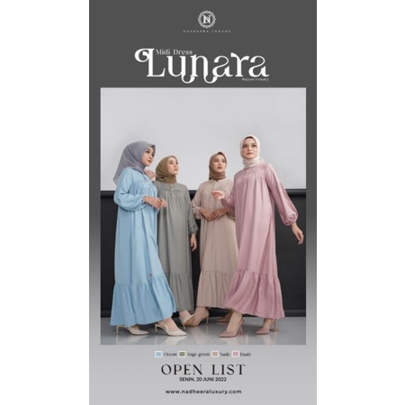 LUNARA MIDI DRESS NEW ORIGINAL BY NADHEERA LUXURY /NUR BOUTIQUE