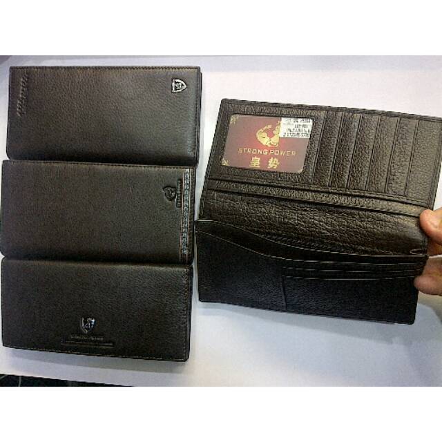 Dompet panjang lipat kulit asli import