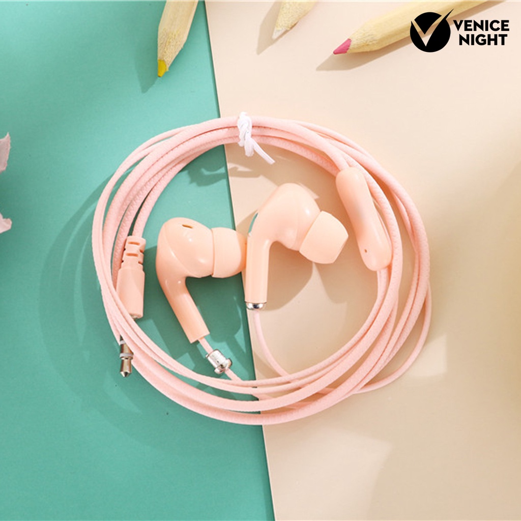 (VNEP) (Berkabel) U38 Earphone In ear Kabel 3.5mm Warna Macaron Dengan Mic Untuk Olahraga