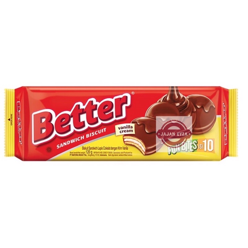 

mayora better fampack / sandwich bicuit / berlapis coklat krim vanilla