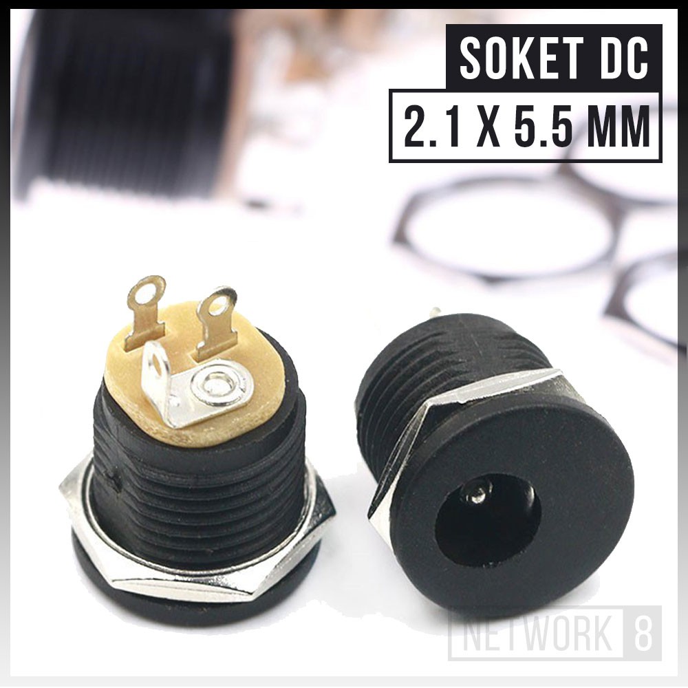 SOKET DC JEK DC BETINA FEMALE 2.1X5.5 MM PCB POWER JACK SOCKET BULAT RING CINCIN DC022 DC 022