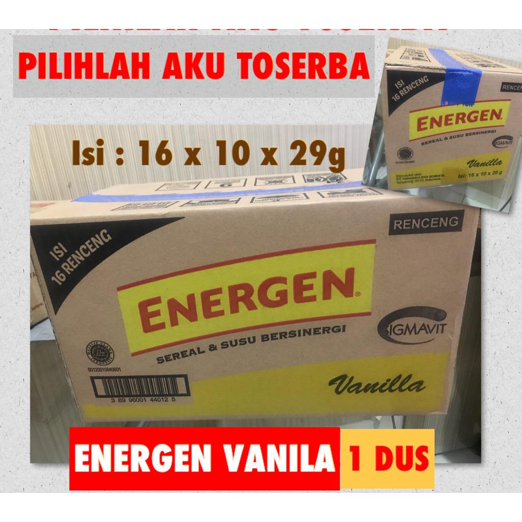 Energen VANILA VANILLA Renceng 29gr x 10 Sachet (HARGA 1 DUS)